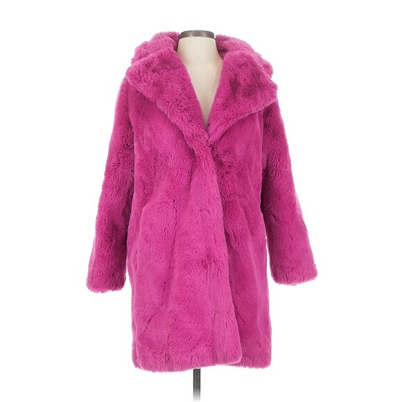💥SHOWSTOPPER!💥APPARIS CHUNKY PLUCHE FUF OVERSIZED COAT IN MAGENTA PINK - Picture 8 of 14